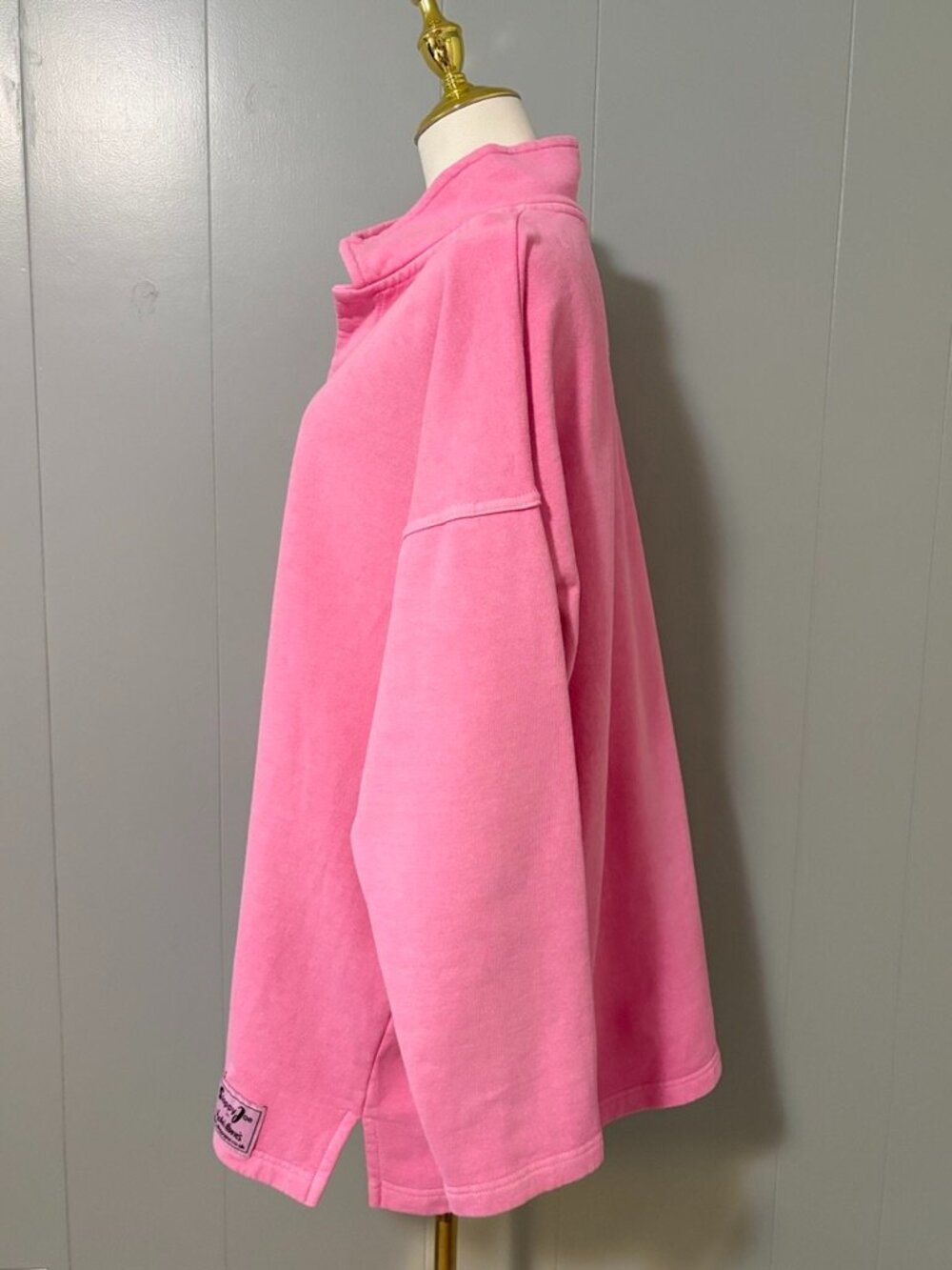 Sloppy Joe Collar 02 Sweatshirt Candy Pink Organic Cotton Oversized Size 2 M-L - Picture 8 of 11